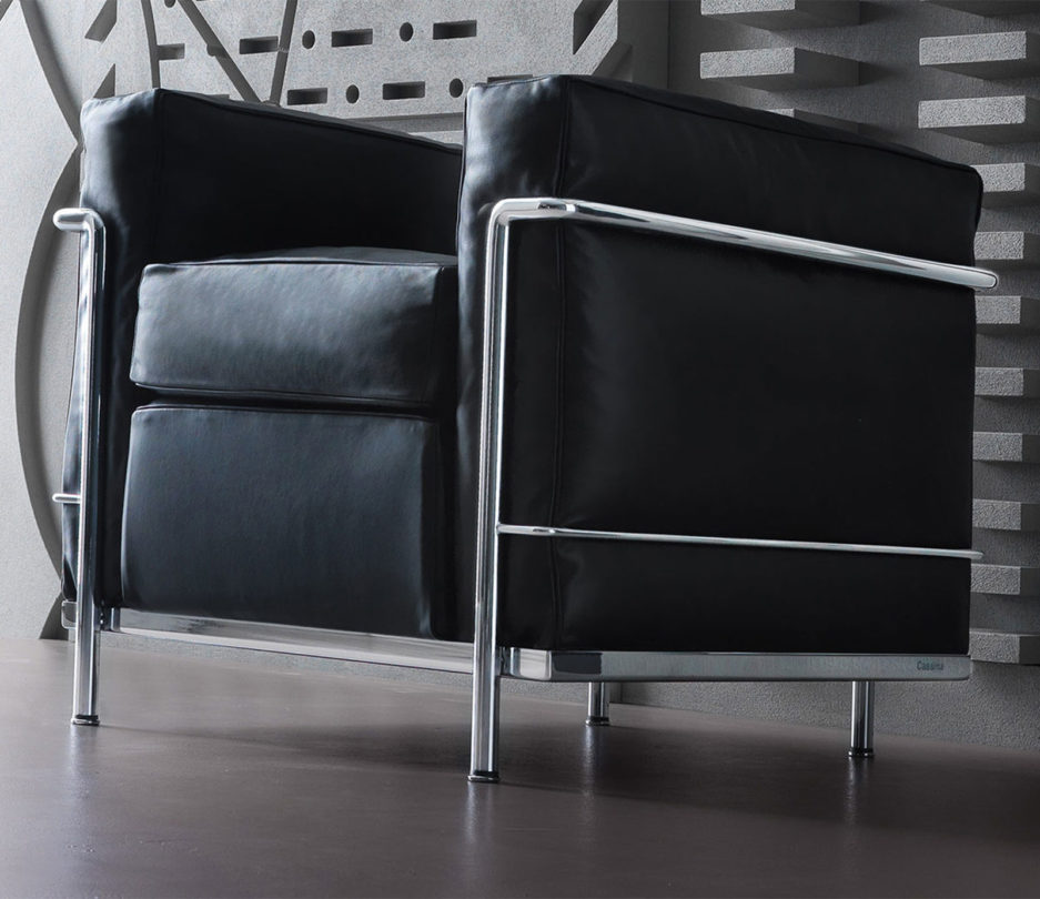 LC2 chrome & black leather CASSINA