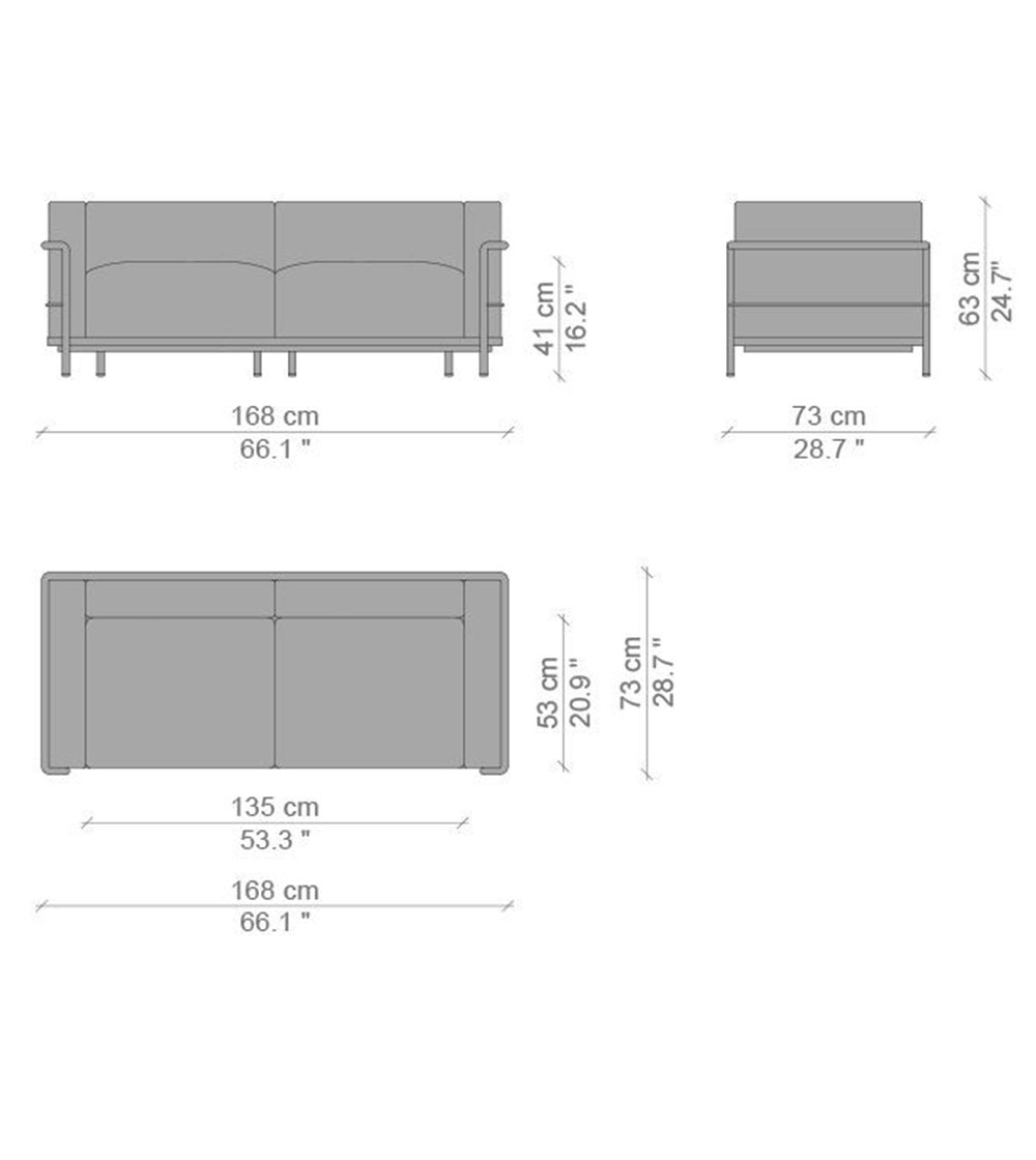 LC3 cm. 168 - 2 seater CASSINA