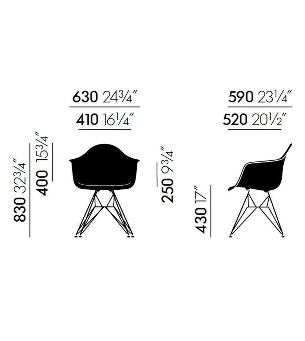DAW Eames Plastic Chair VITRA Dark Maple DAW Eames Plastic Chair VITRA Dark Maple