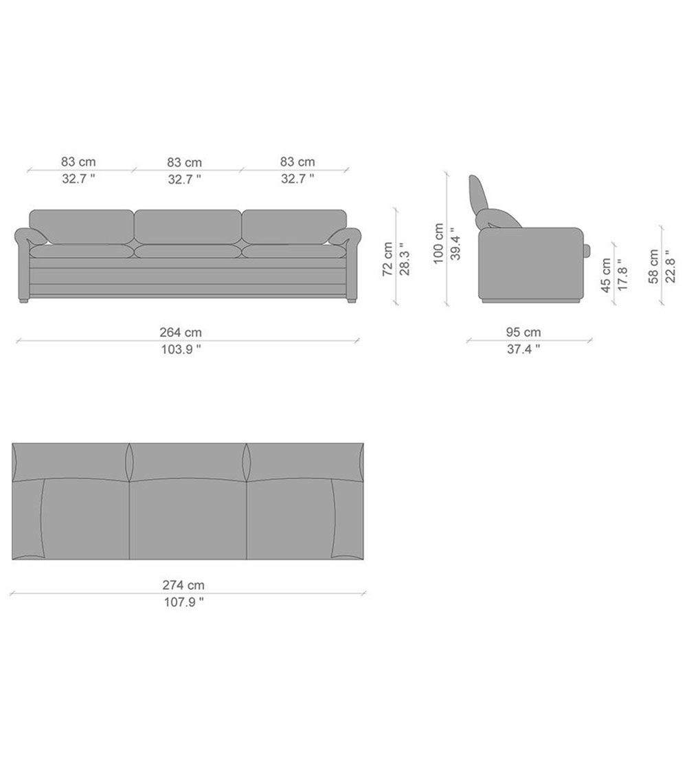 Maralunga 3 seater - cm. 272 CASSINA