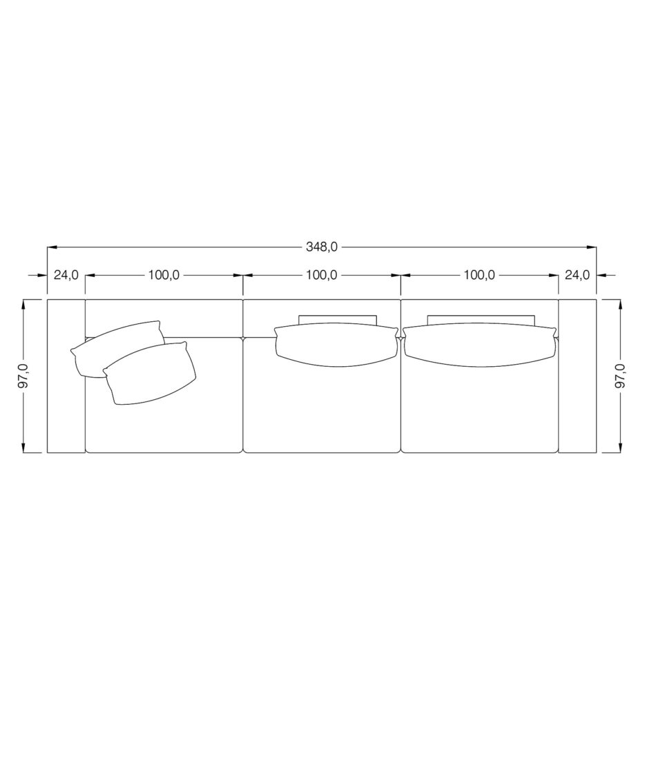 Groundpiece cm. 348 x 97 FLEXFORM