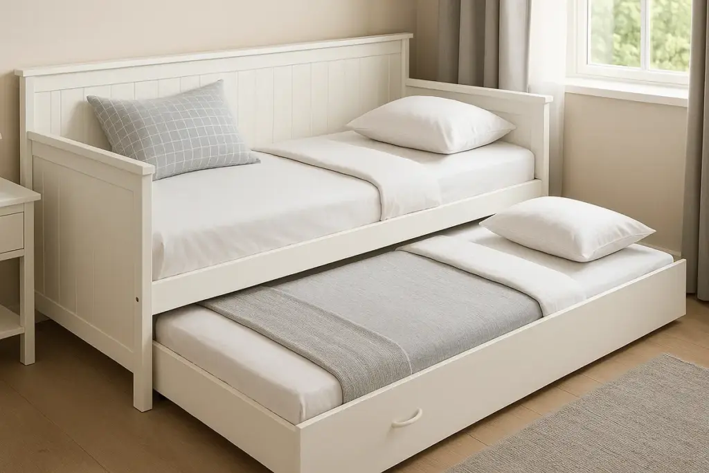 Letto singolo con secondo letto estraibile: la soluzione salva-spazio ideale per stanze condivise
