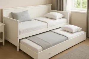 Letto singolo con secondo letto estraibile: la soluzione salva-spazio ideale per stanze condivise