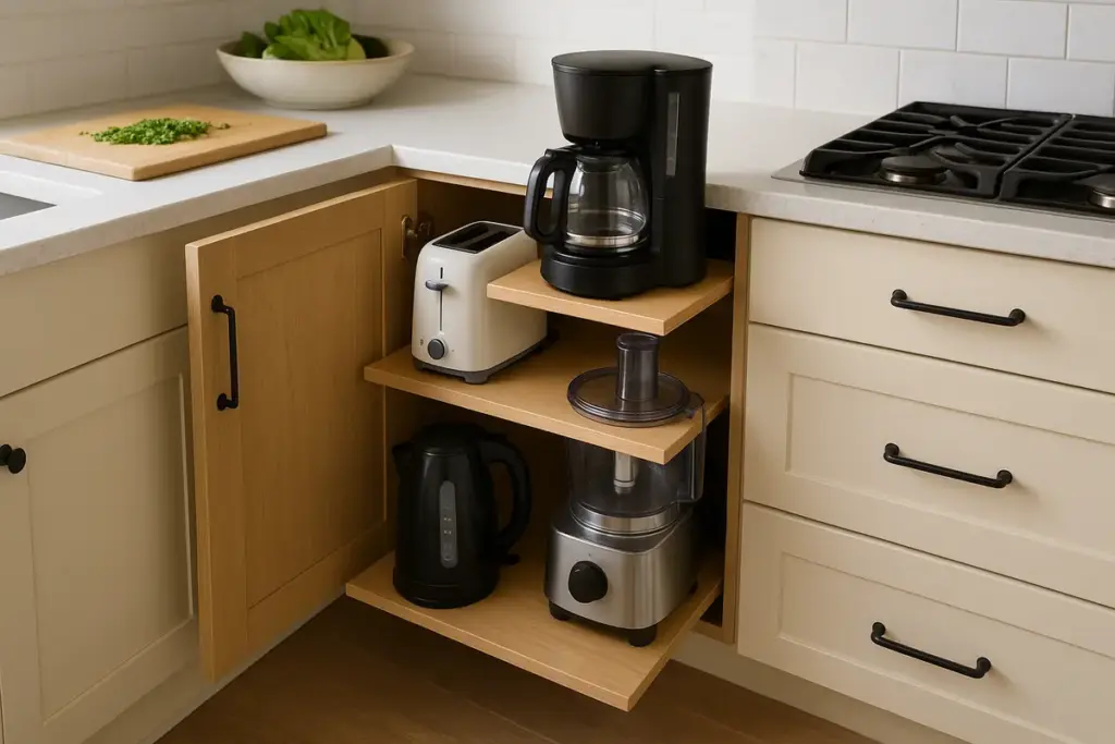 Come nascondere piccoli elettrodomestici nei mobili cucina? L’organizzazione che accelera ogni preparazione