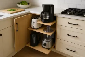 Come nascondere piccoli elettrodomestici nei mobili cucina? L’organizzazione che accelera ogni preparazione