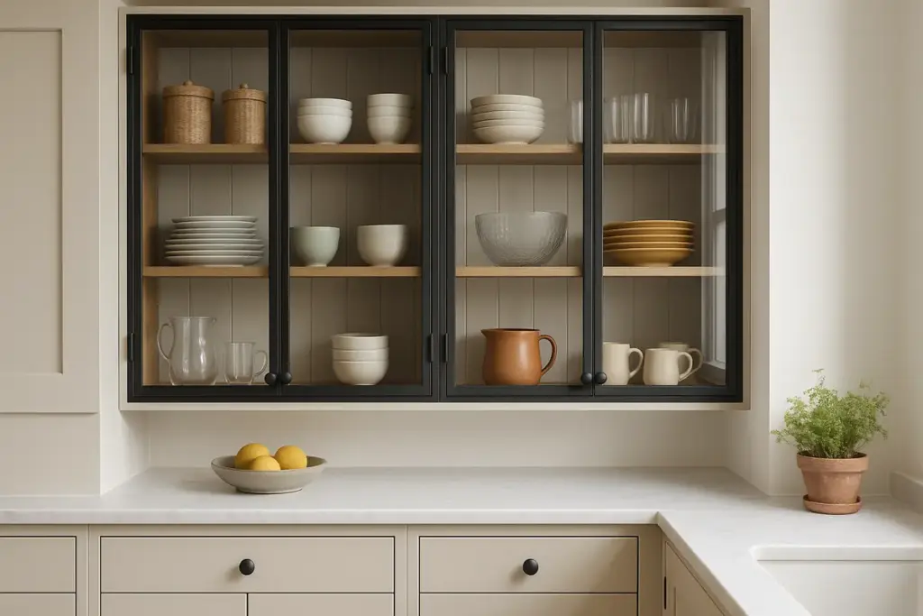 Mobili cucina con ante a vetro: i trucchi per mantenere ordine e valorizzare ogni oggetto