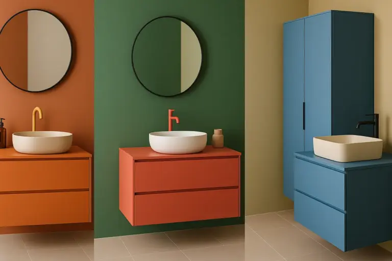Mobili bagno colorati: guida per evitare stonature cromatiche e dare personalità senza sbagliare