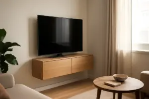 Mobile TV sospeso in angolo: come sfruttare lo spazio meno ovvio del soggiorno