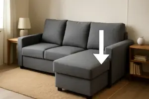 Divano angolare con chaise longue in spazi ridotti: il lato che non devi mai sbagliare
