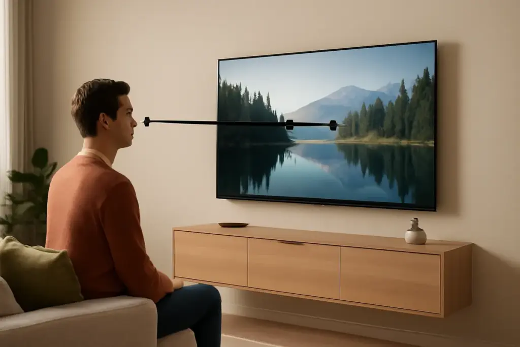 Altezza mobile TV sospeso: l’unico parametro che determina comfort visivo reale