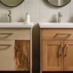 Mobile bagno in finto legno o vero legno: quale cede prima all’umidità costante