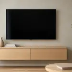 Mobile TV sospeso con cavi nascosti: il metodo che elimina il disordine a vista