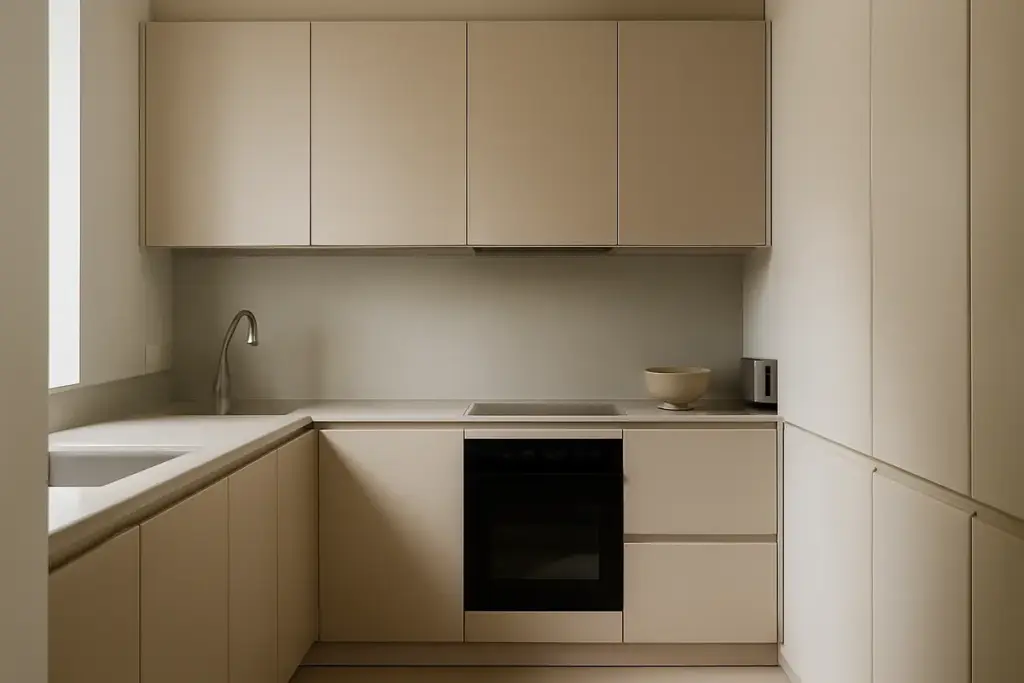 Ante laccate opache in cucina piccola: perché cambiano la percezione della profondità