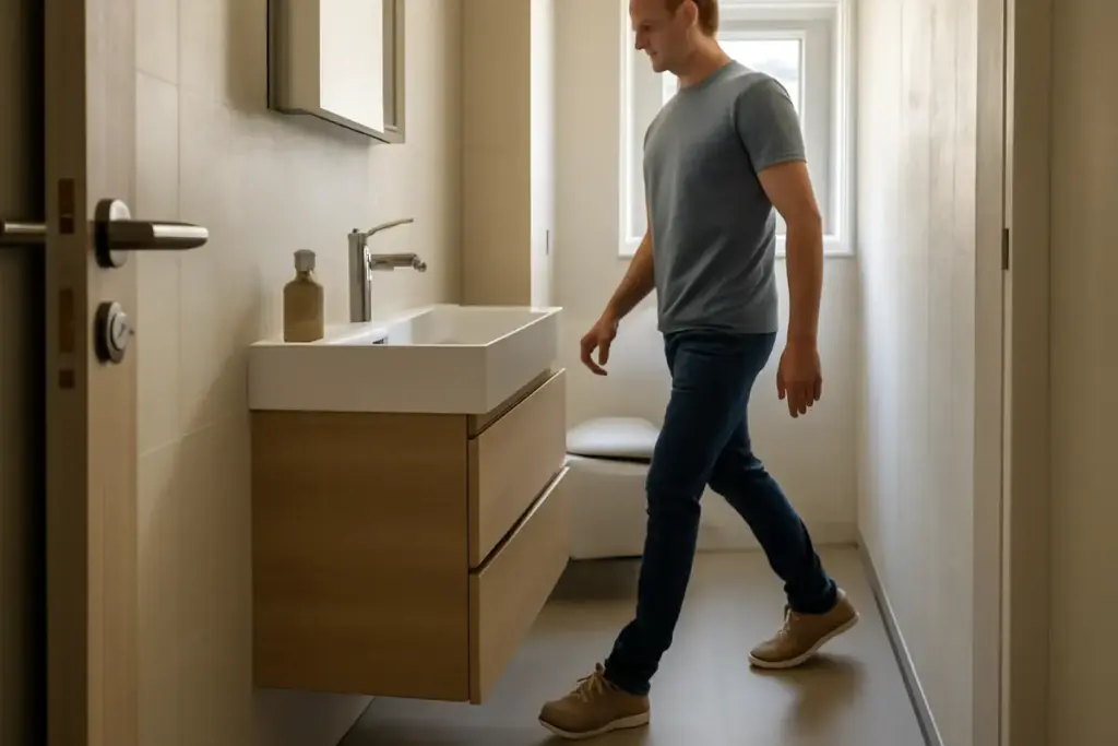 Mobile lavabo in bagno stretto: come scegliere senza bloccare i passaggi