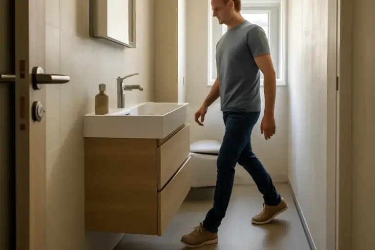 Mobile lavabo in bagno stretto: come scegliere senza bloccare i passaggi
