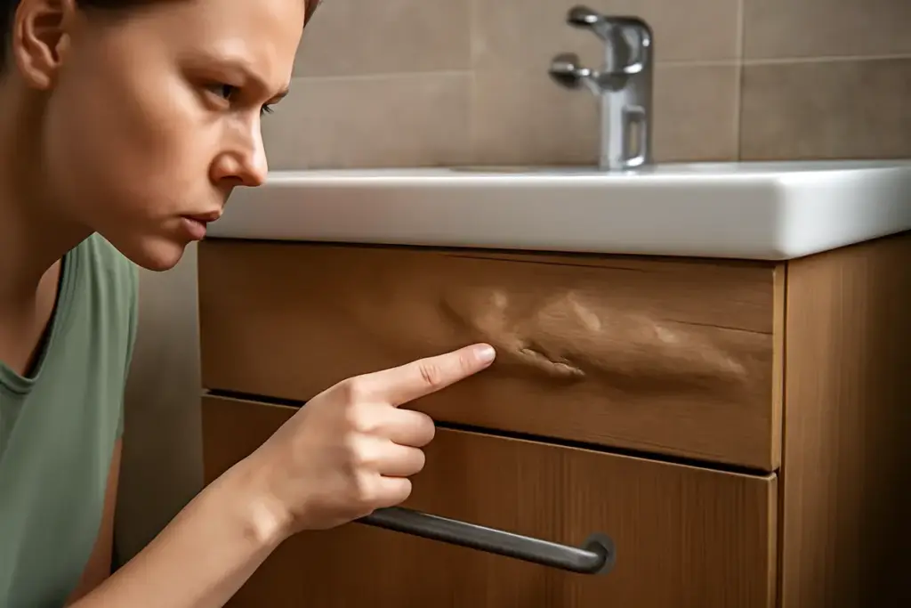 Gonfiore sul pannello del mobile bagno: come riconoscerlo prima che diventi irreversibile