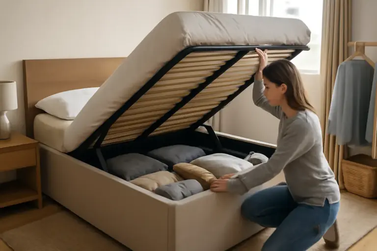 Letto con contenitore in camera piccola: il vantaggio che cambia la gestione quotidiana