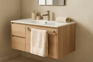 Mobile bagno con portasalviette integrato: il dettaglio che elimina il disordine