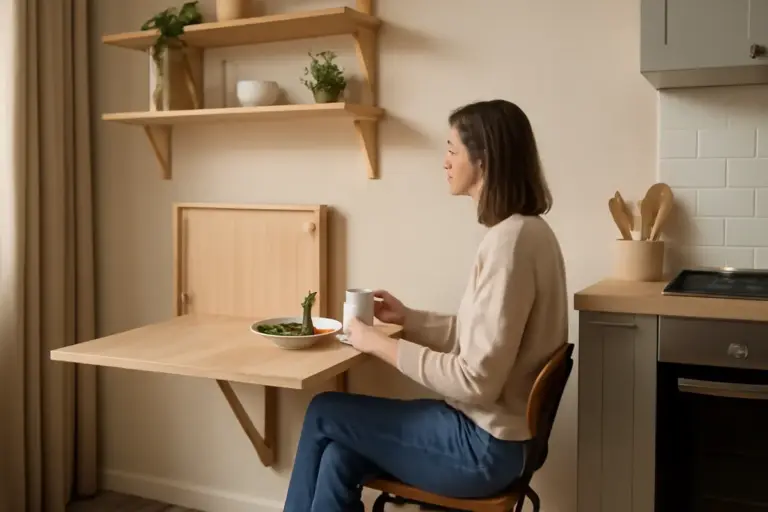 Tavolo richiudibile a muro in cucina: quando è la soluzione più intelligente
