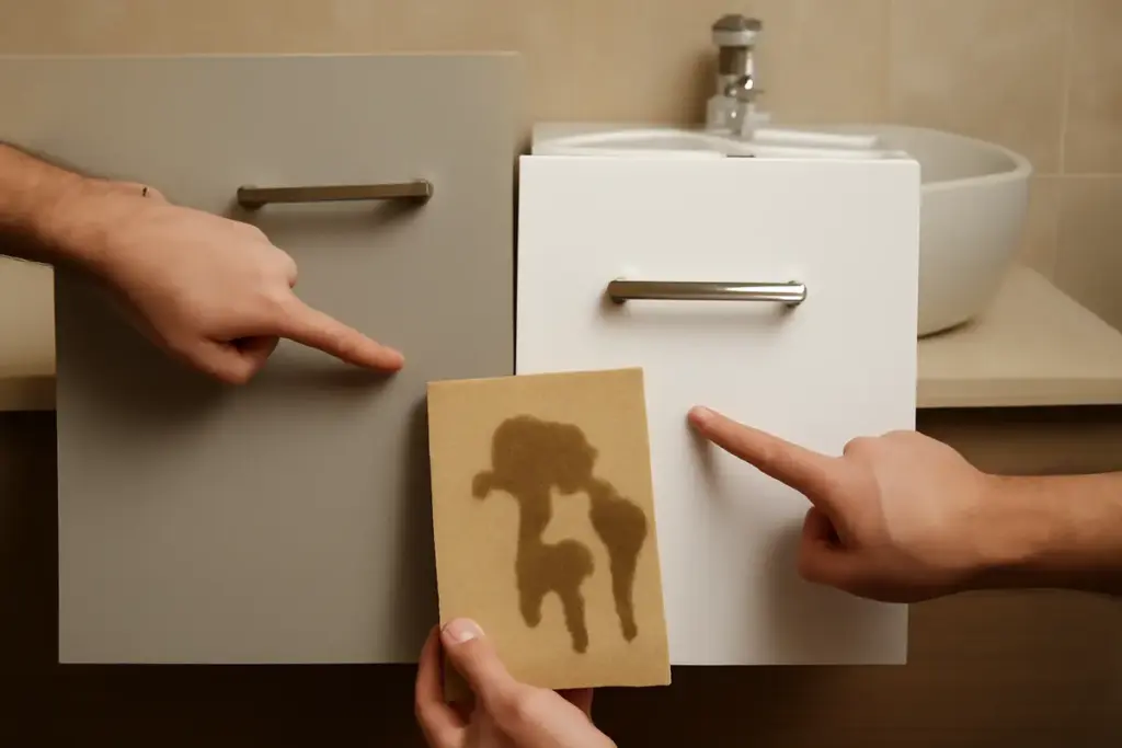 Finitura del mobile bagno opaca o laccata: quale protegge davvero il pannello interno