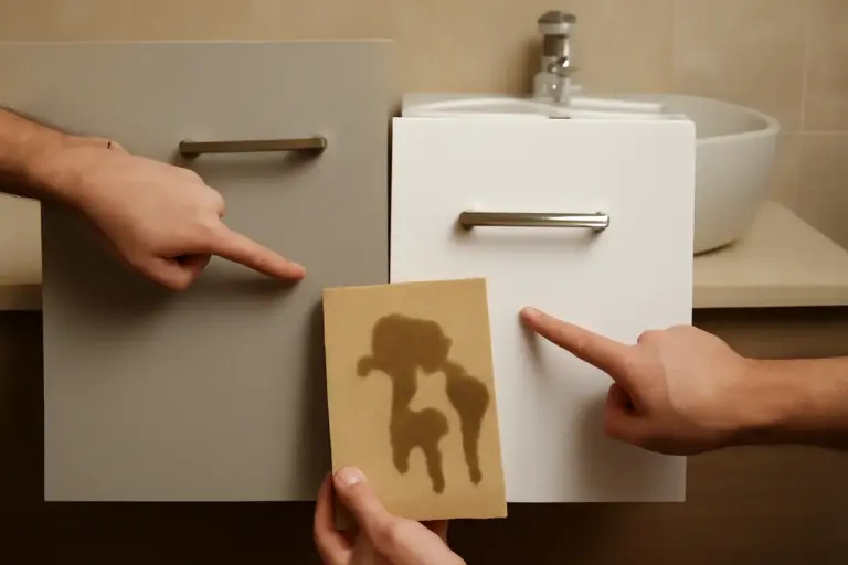 Finitura del mobile bagno opaca o laccata: quale protegge davvero il pannello interno